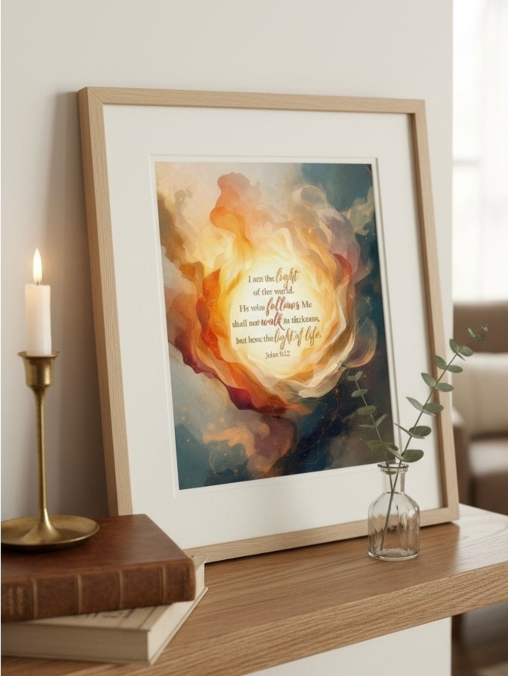 DDS Art Print, 8x10, Bible Verse, Paper Print, Unframed, Light of the World